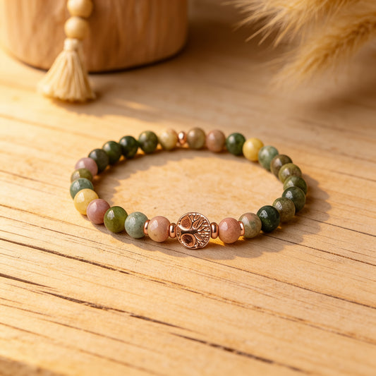 Bracelet Agate Indienne — Équilibre Intérieur & Paix Durable