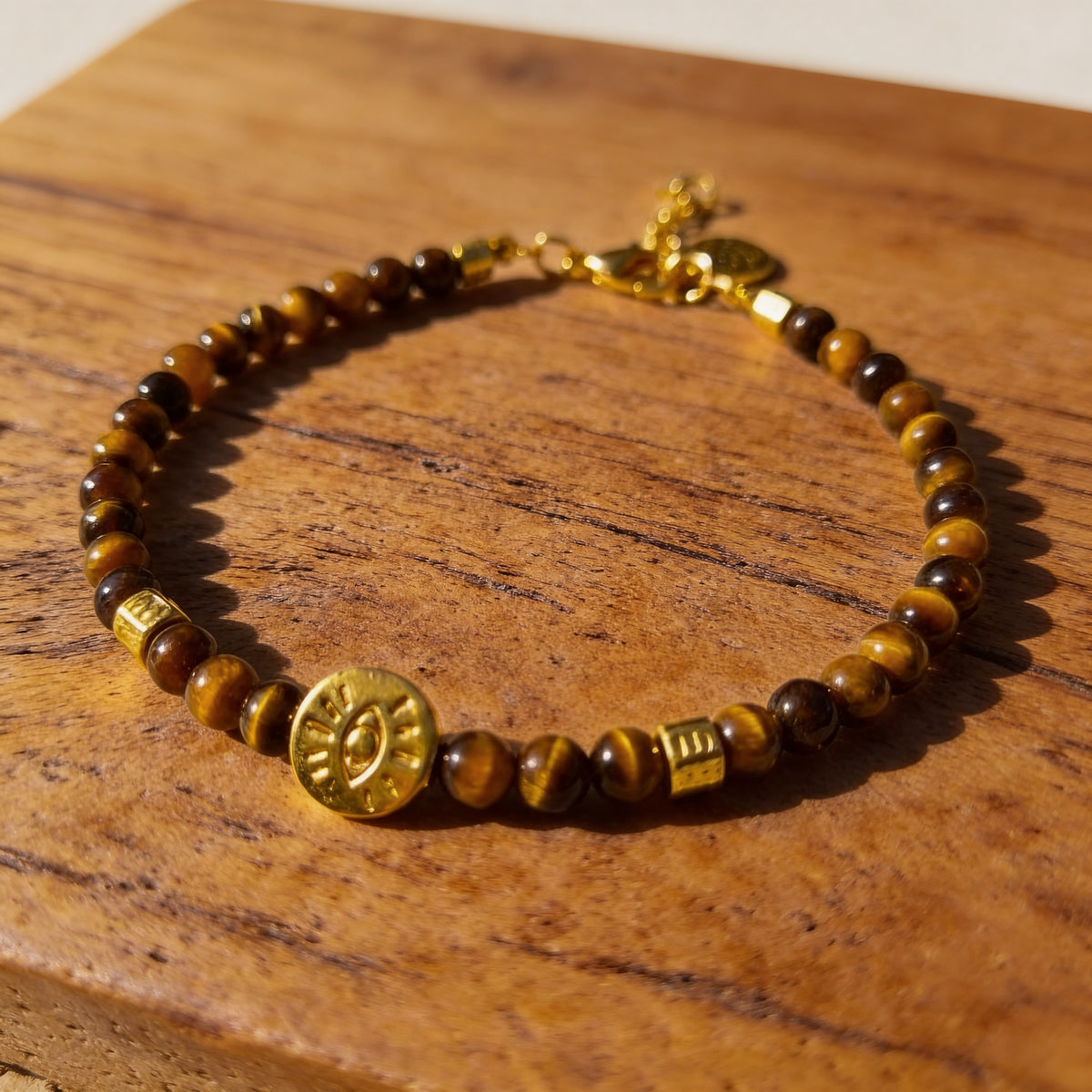 Bracelet "Lien Protecteur" en Pierres Naturelles - Oeil de tigre - L'Arbre des Chakras