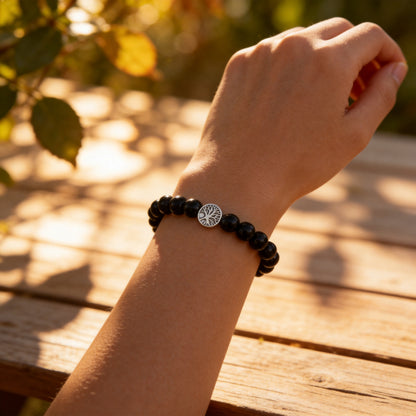 Bracelet Obsidienne Noire — Ancrage Profond & Protection Absolue
