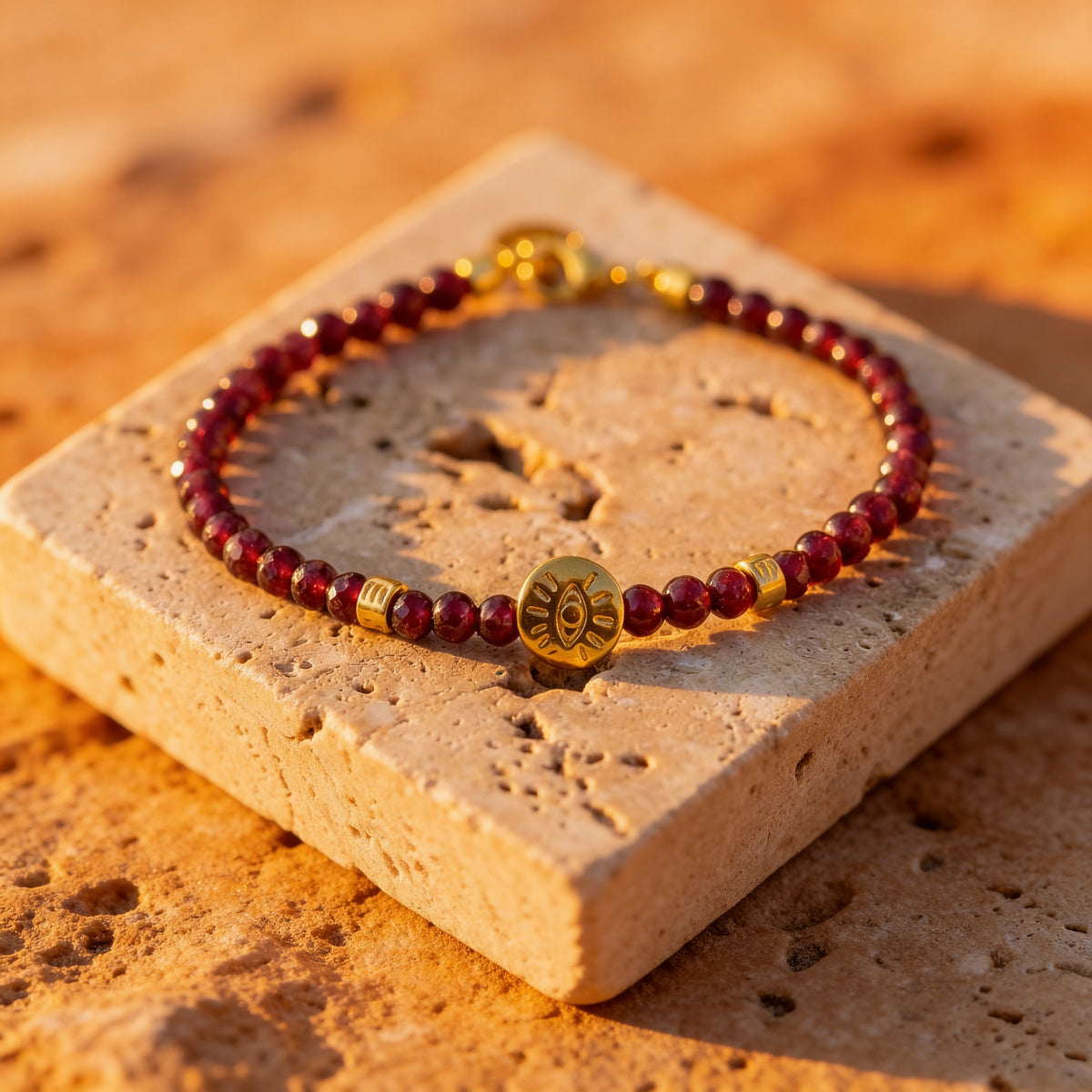 Bracelet "Lien Protecteur" en Pierres Naturelles - Grenat - L'Arbre des Chakras