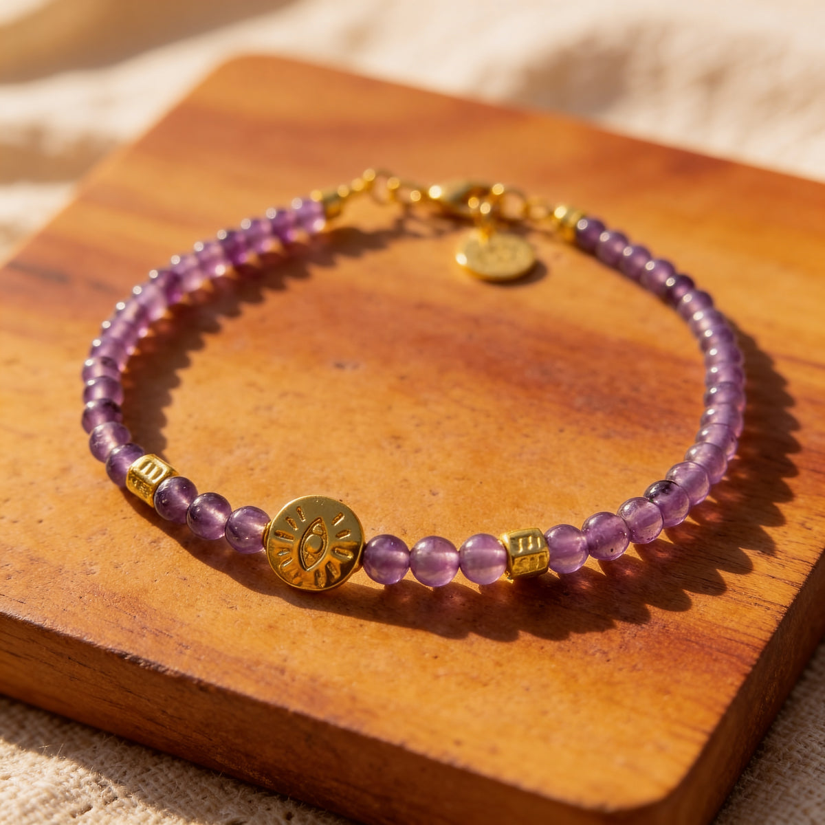 Bracelet "Lien Protecteur" en Pierres Naturelles - Améthyste - L'Arbre des Chakras