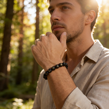 Bracelet Obsidienne Dorée — Lumière Intérieure & Protection