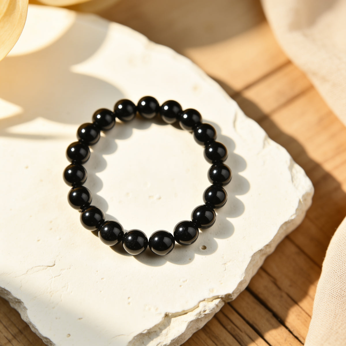 Bracelet Tourmaline Noire — Bouclier Énergétique & Ancrage Profond