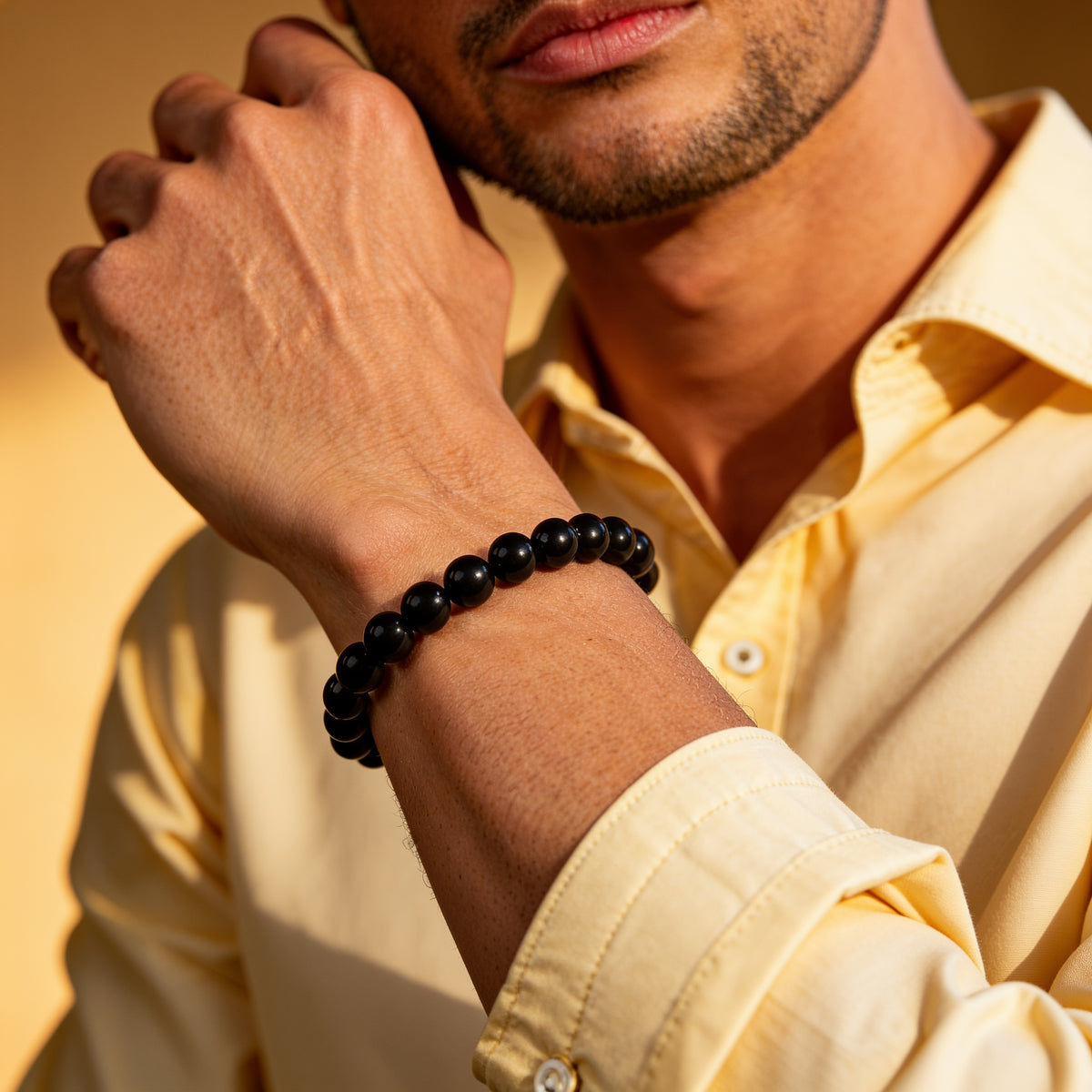 Bracelet Tourmaline Noire — Bouclier Énergétique & Ancrage Profond