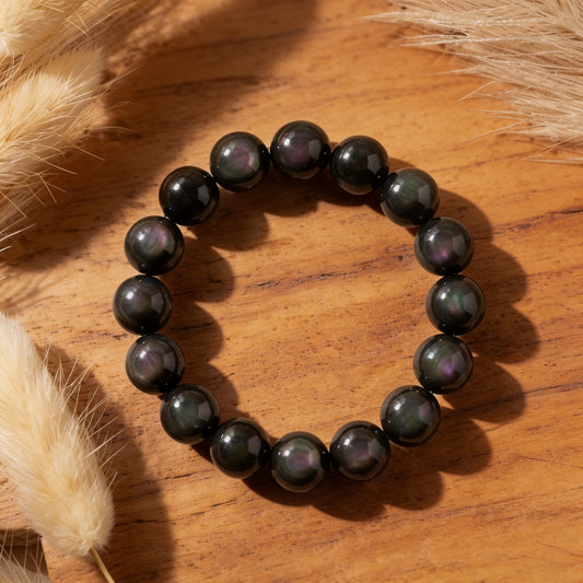 Bracelet Obsidienne Œil Céleste — Vision Intérieure & Protection