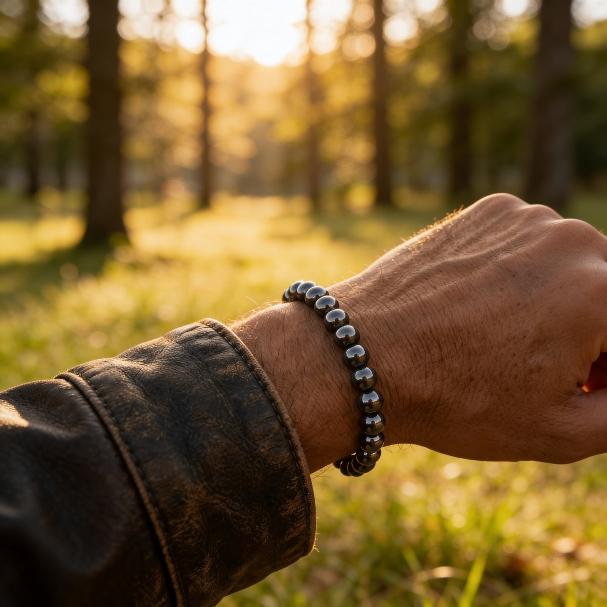 Bracelet Hématite — Ancrage, Force & Concentration