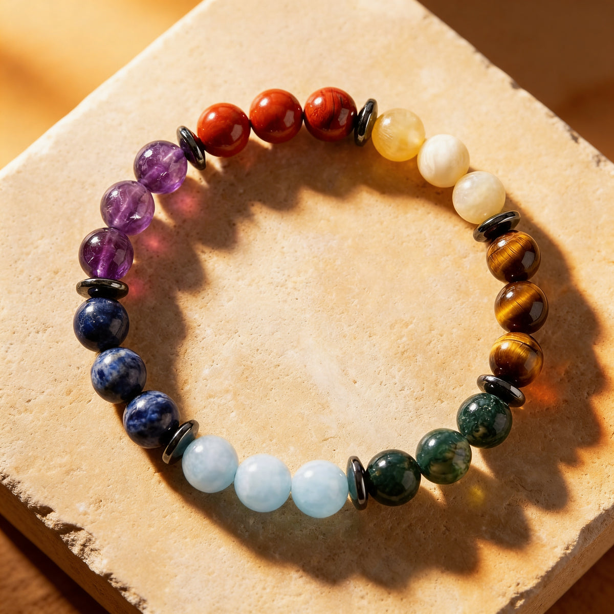 Bracelet Premium "Harmonisation des 7 Chakras" - 18cm - L'Arbre des Chakras