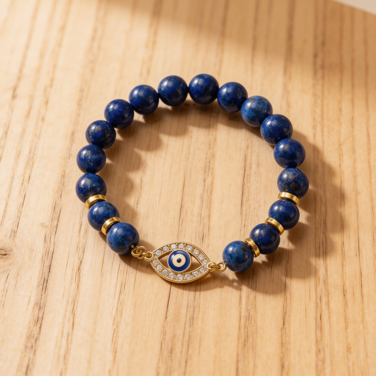 Bracelet "Regard de Vérité" en Lapis Lazuli - 17cm - L'Arbre des Chakras