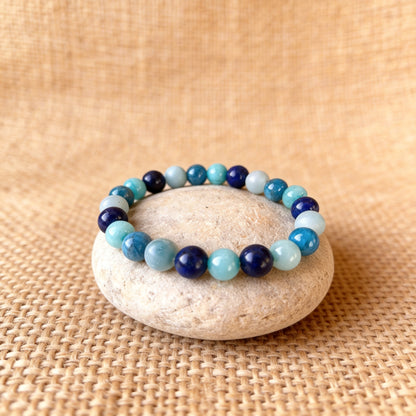 Bracelet Amazonite, Lapis Lazuli & Apatite — Sérénité Océane
