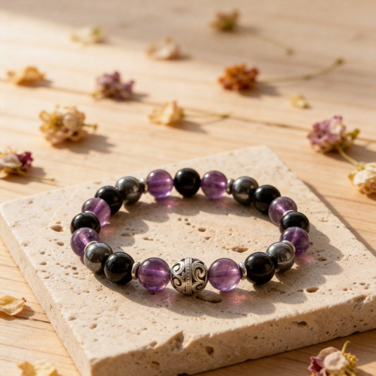 Bracelet Premium "Bouclier Émotionnel" en Pierres Naturelles - 17cm - L'Arbre des Chakras