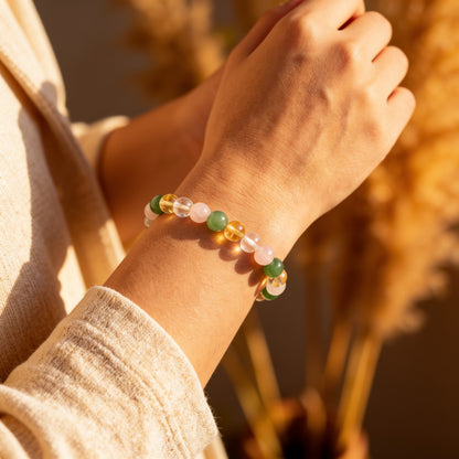 Bracelet Chance — Aventurine, Citrine & Quartz Rose