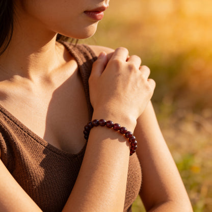Bracelet Grenat — Vitalité, Passion & Force de Vie