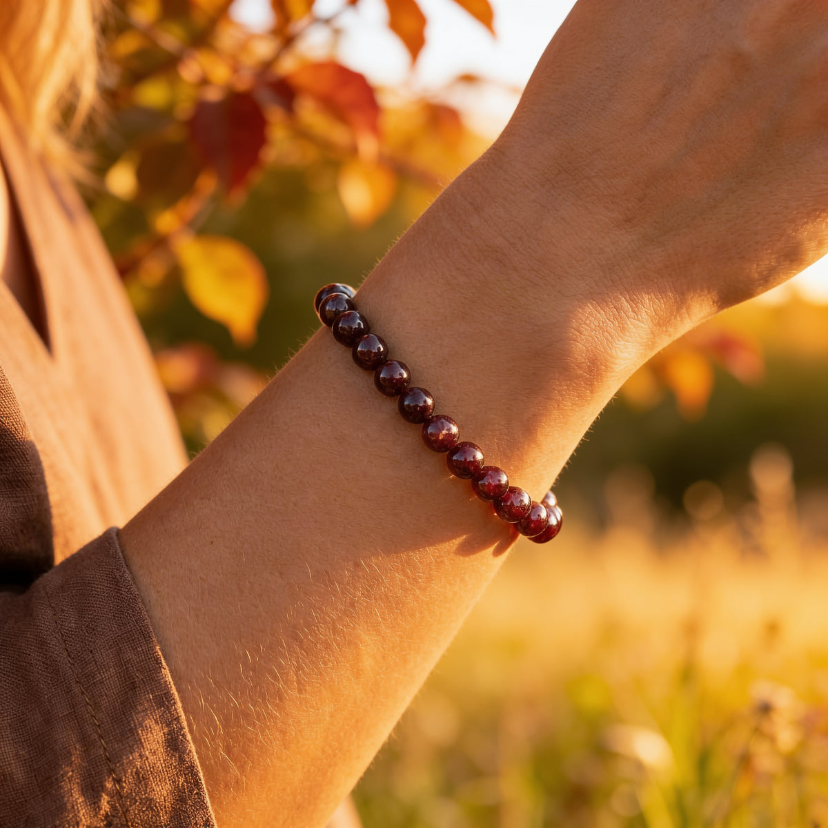 Bracelet Grenat — Vitalité, Passion & Force de Vie