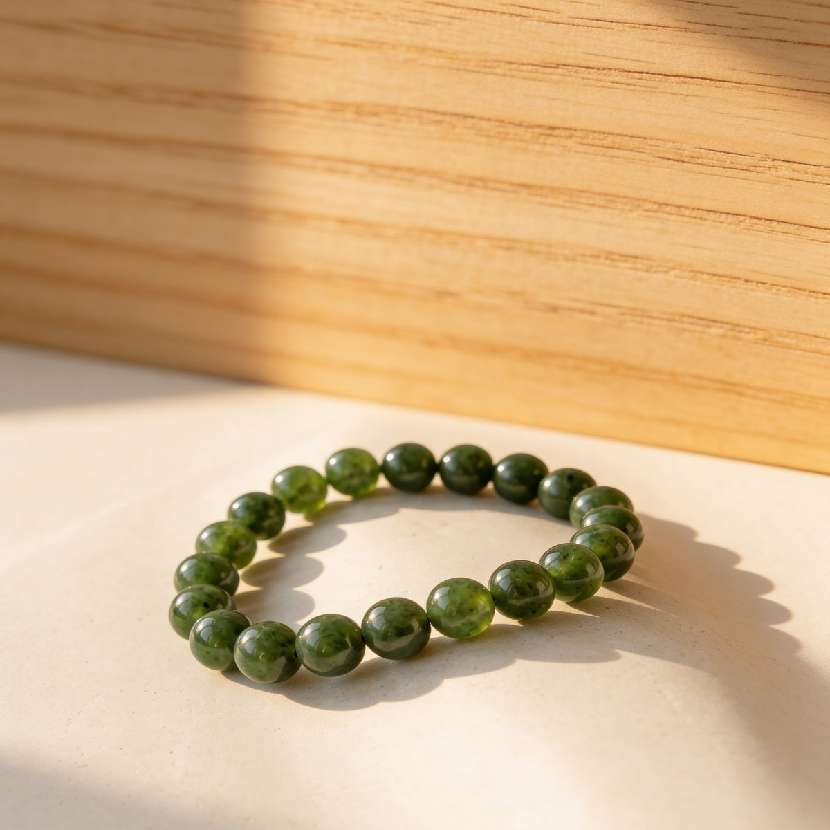 Bracelet Jade Néphrite — Prospérité, Sagesse & Harmonie