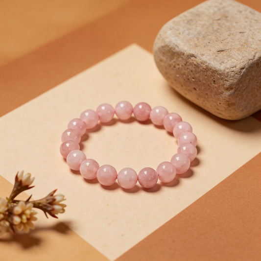 Bracelet "Amour Inconditionnel" en Quartz Rose - 6mm / 17cm - L'Arbre des Chakras