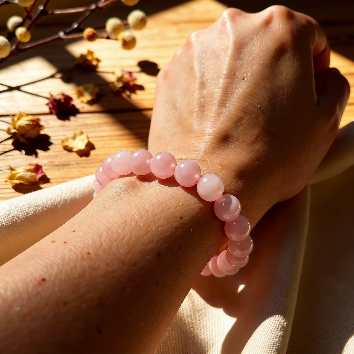 Bracelet Quartz Rose — Pierre de l'Amour & de la Douceur