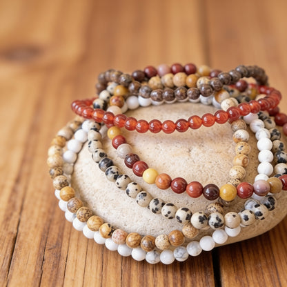 Bracelet Fin en Pierres Naturelles 4mm — Discret & Élégant