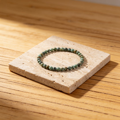 Bracelet Fin en Pierres Naturelles de 4mm - Turquoise Africaine / 17cm - L'Arbre des Chakras