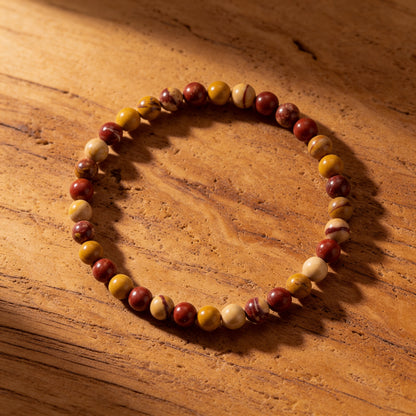 Bracelet Fin en Pierres Naturelles de 4mm - Mokaïte / 17cm - L'Arbre des Chakras