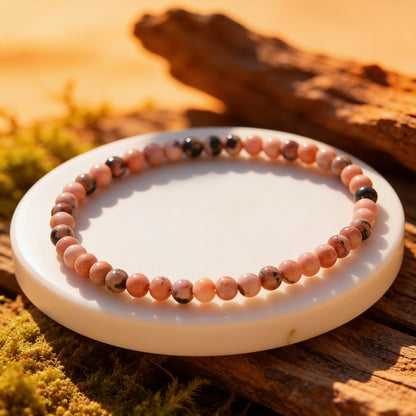 Bracelet Fin en Pierres Naturelles 4mm — Discret & Élégant