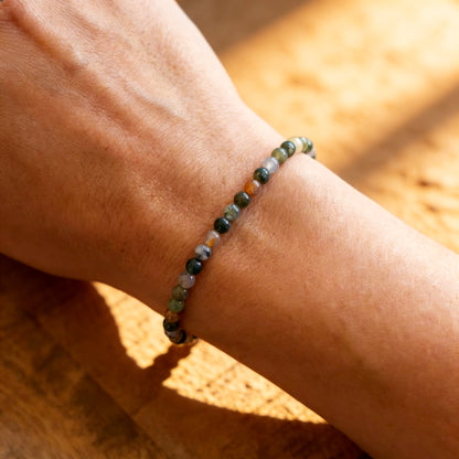 Bracelet Fin en Pierres Naturelles 4mm — Discret & Élégant