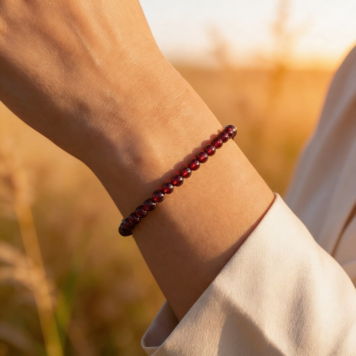 Bracelet Fin en Pierres Naturelles 4mm — Discret & Élégant
