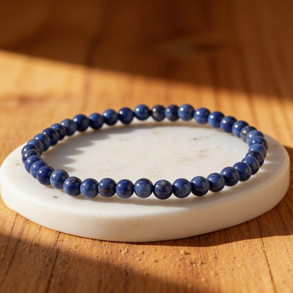 Bracelet Fin en Pierres Naturelles de 4mm - Lapis Lazuli / 17cm - L'Arbre des Chakras
