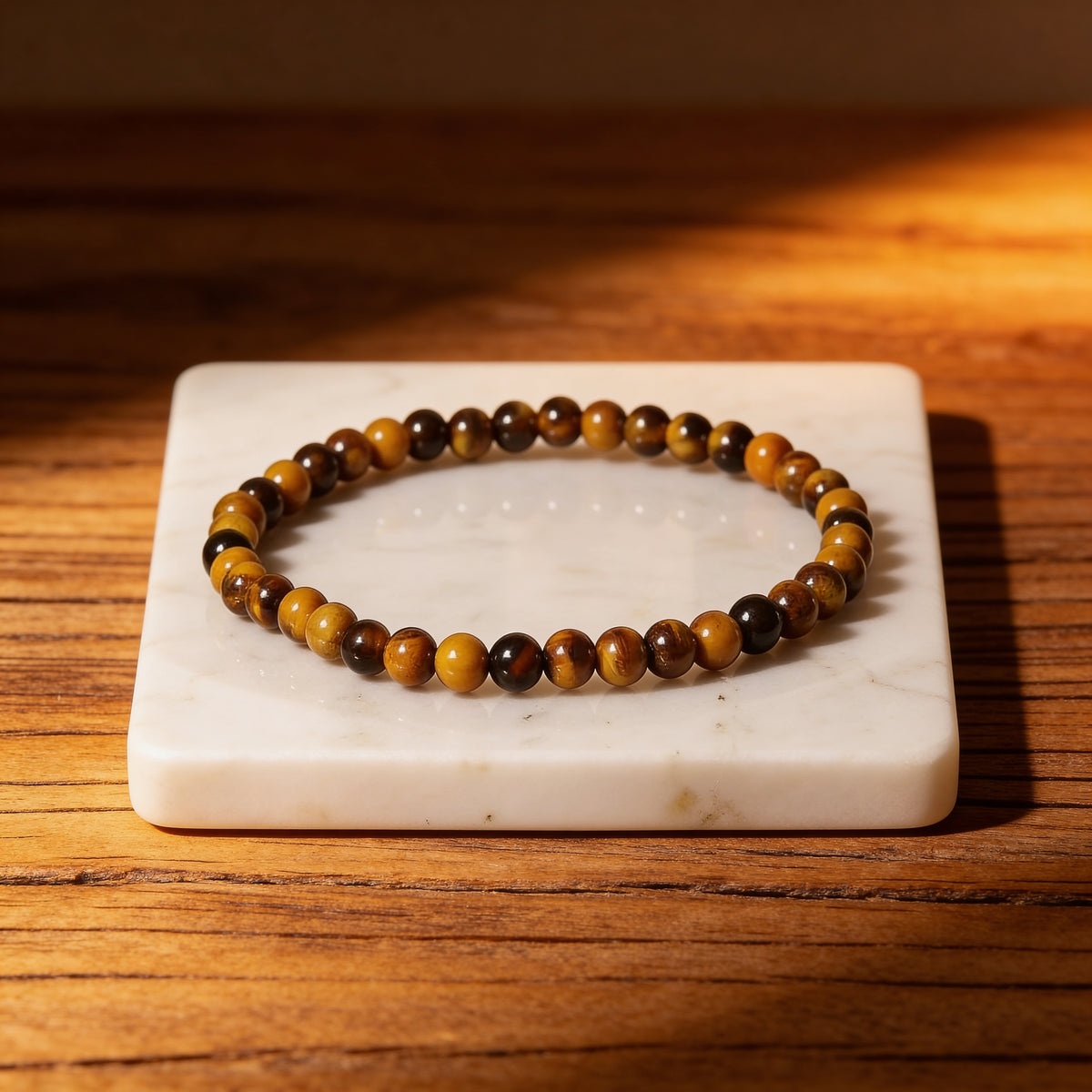 Bracelet Fin en Pierres Naturelles de 4mm - Oeil de Tigre / 17cm - L'Arbre des Chakras