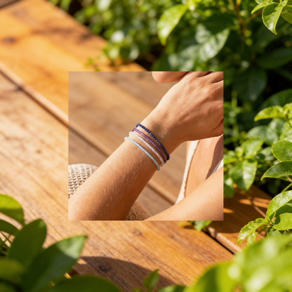 Bracelet Fin en Pierres Naturelles 4mm — Discret & Élégant