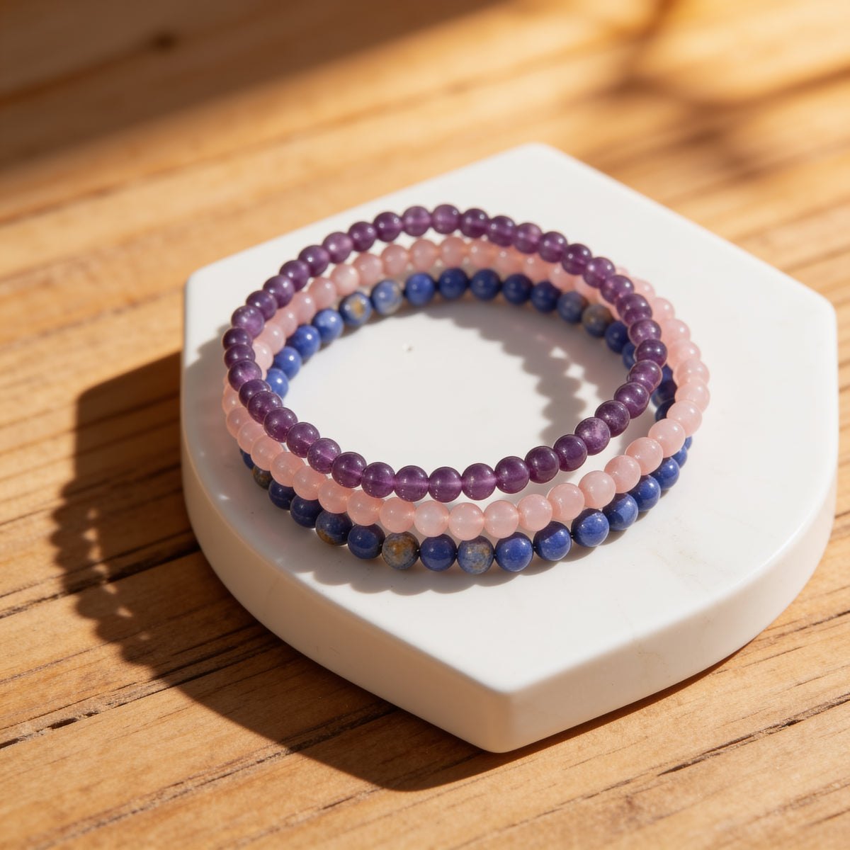 Bracelet Fin en Pierres Naturelles 4mm — Discret & Élégant