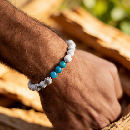 Bracelet Apatite & Howlite — Légèreté & Rééquilibrage
