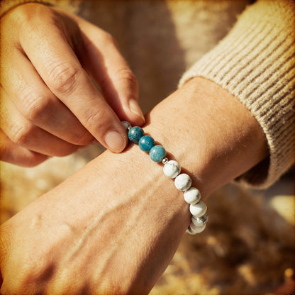 Bracelet Apatite & Howlite — Légèreté & Rééquilibrage