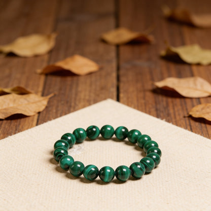 Bracelet "Purification" en Malachite Véritable - 6mm / 17cm - L'Arbre des Chakras