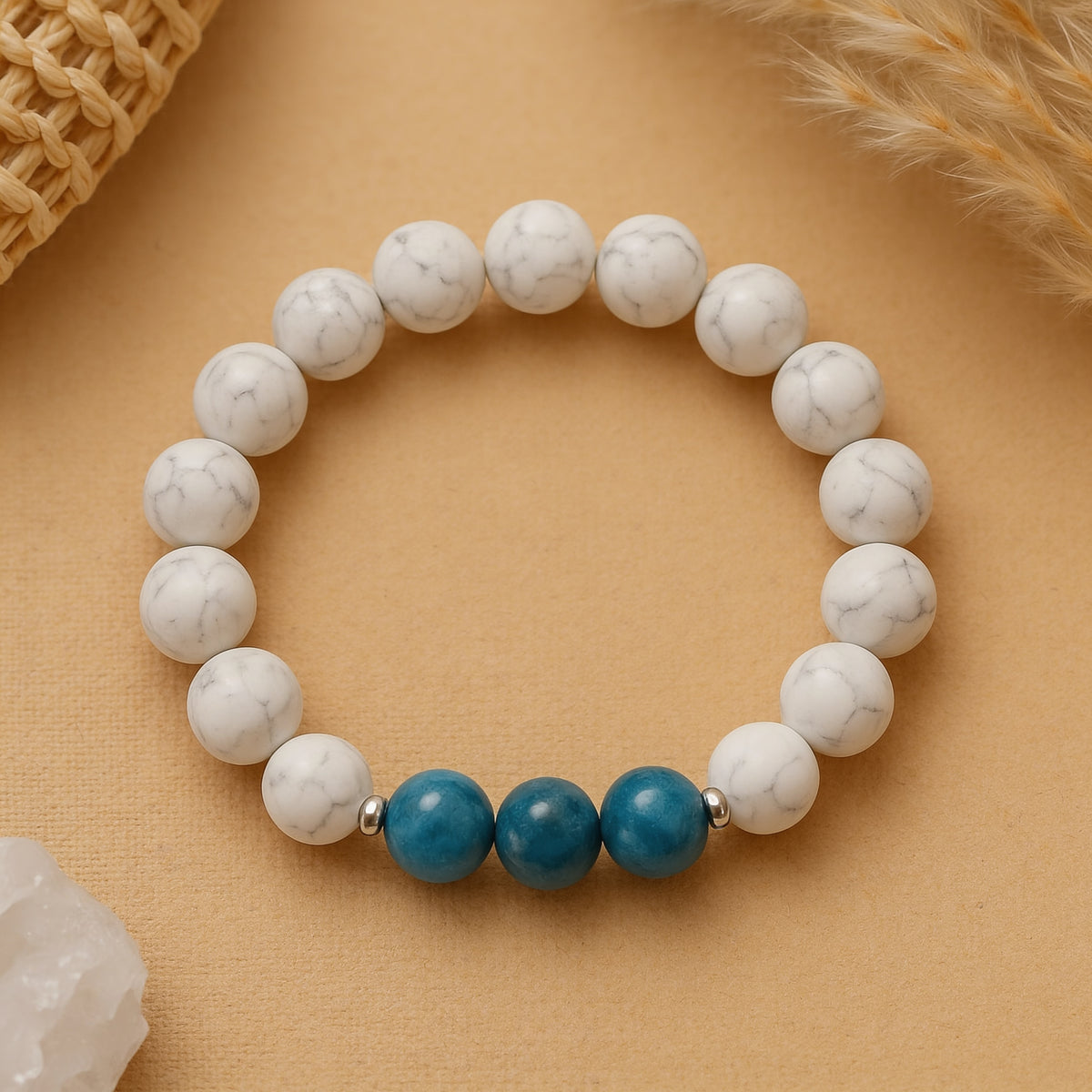 Bracelet Apatite & Howlite — Légèreté & Rééquilibrage