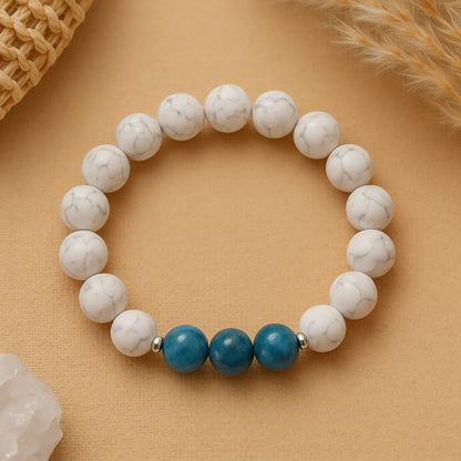 Bracelet Apatite & Howlite — Légèreté & Rééquilibrage