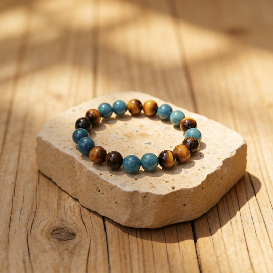 Bracelet Apatite & Œil de Tigre — Harmonie Intérieure & Confiance