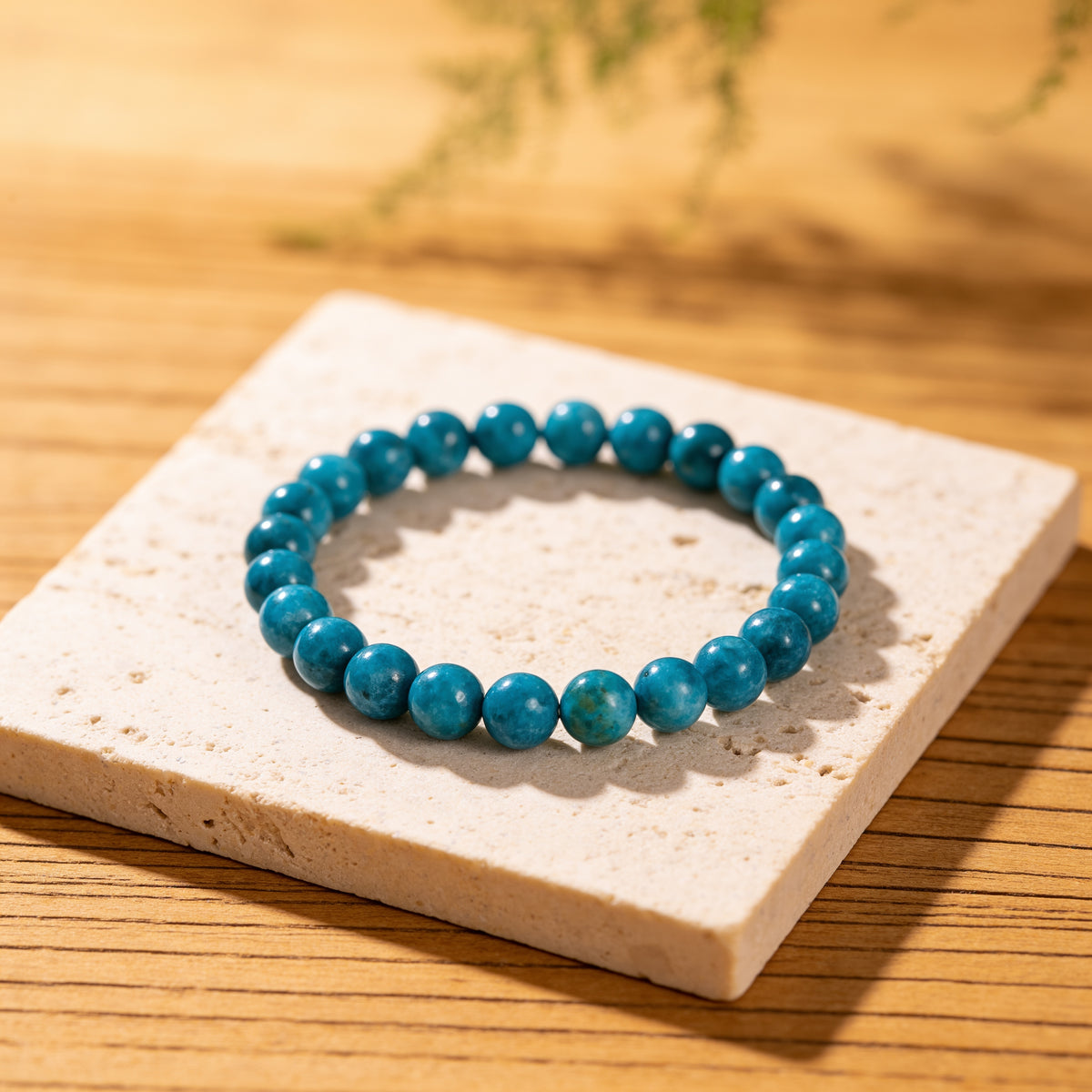 Bracelet "Clarté Intérieure" en Apatite - 8mm / 17cm - L'Arbre des Chakras