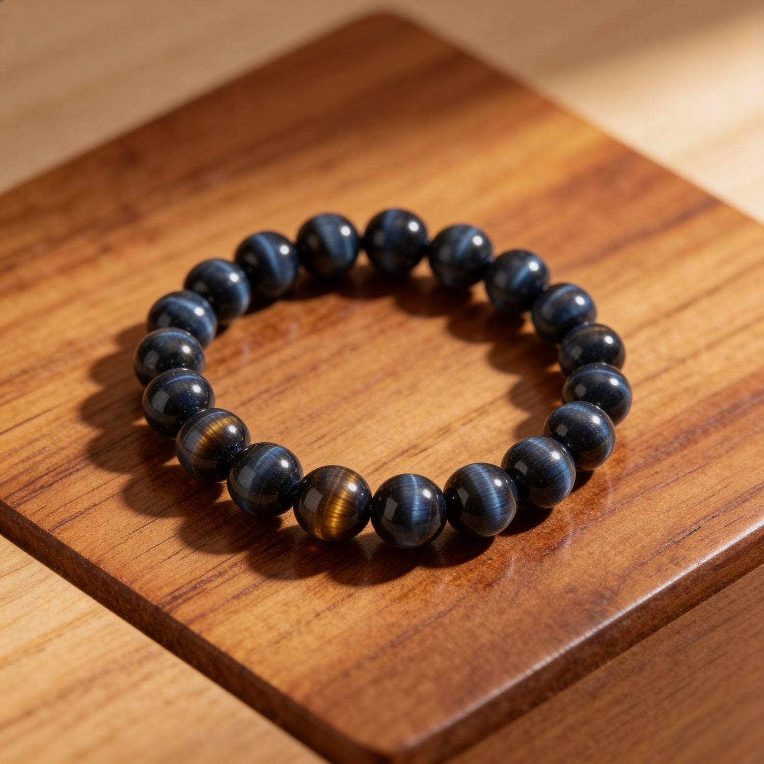Bracelet "Ange Gardien" en Oeil de Faucon - 6mm / 17cm - L'Arbre des Chakras