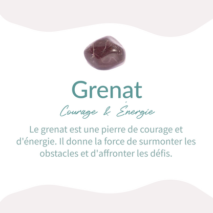 Bracelet Quartz Rose, Grenat & Quartz Fraise — Amour Profond