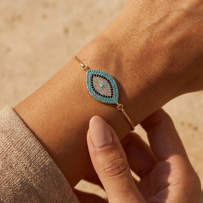 Bracelet Œil Bleu — Talisman de Protection du Mauvais Œil