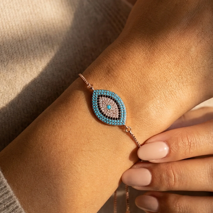 Bracelet Œil Bleu — Talisman de Protection du Mauvais Œil