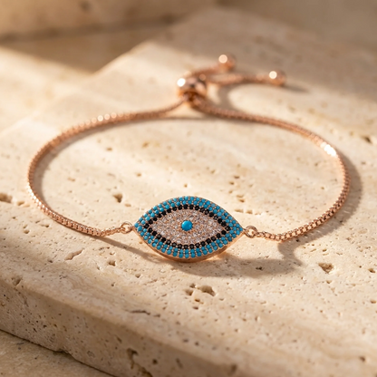 Bracelet Œil Bleu — Talisman de Protection du Mauvais Œil