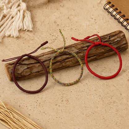 Trio Bracelets Tibétains — Chance, Équilibre & Harmonie