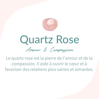 Bracelet Quartz Rose, Grenat & Quartz Fraise — Amour Profond
